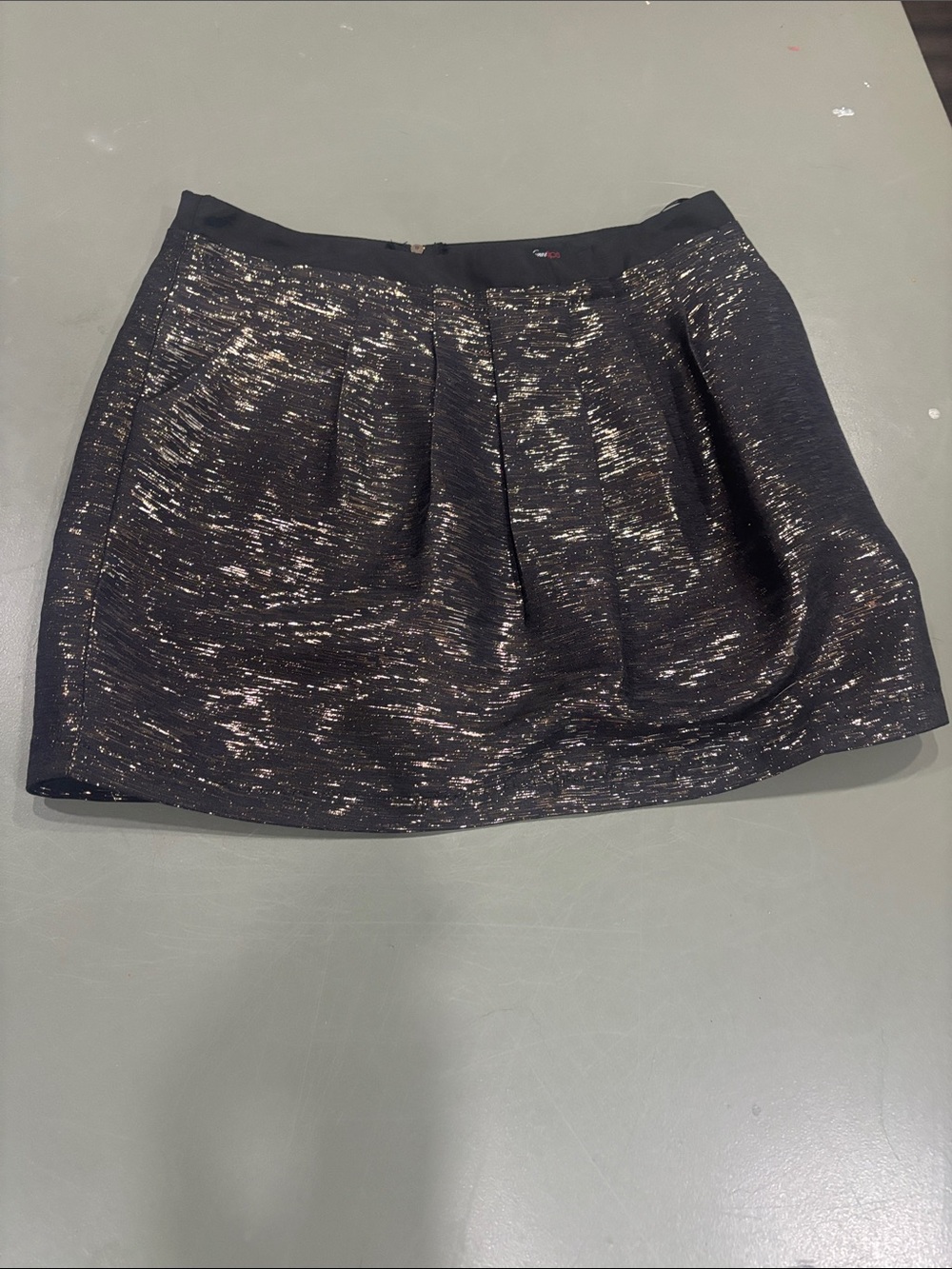 Sugarlips Black Mini Skirt with Gold Metallic Thread